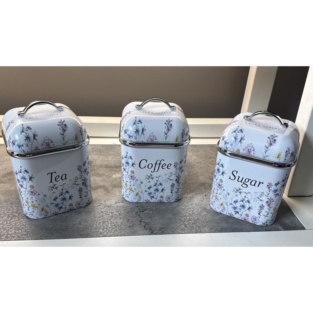 Laura Ashley VQ 3pc Canister Set - Wild Flower CollectionNew